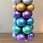 Multicolor Chrome Balloons Pillar