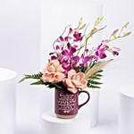 Roses and Orchid Mug for Teacher