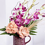 Roses and Orchid Mug for Teacher