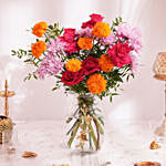 Bright Flowers In Premium Vase