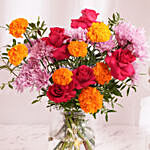 Bright Flowers In Premium Vase