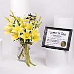 Taqaead Saeid Lilies with Personalised Name Frame