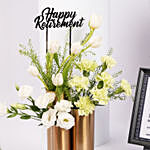 Happy Retirement Flower with Personalised Name Frame