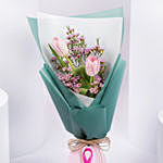 Tulips Bouquet Pink RIbbon Month