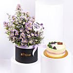 September Birthday Wishes Aster Flower With Cake