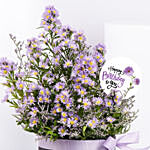 September Birthday Aster Flowers in a box