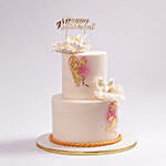 Golden Blossoms of Retirement Red Velvet Cake