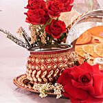 Karwachuth Thali With Garvi And Roses