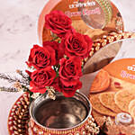 Karwachuth Thali With Garvi And Roses