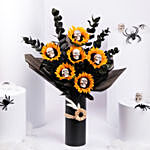 Sunflowers And Skull Vase Arrangement