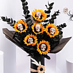 Sunflowers And Skull Vase Arrangement