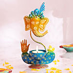 Colorful Metalic Ganesha with Tea Light Holder