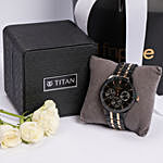 Titan Men Dual toned watch with Floral Arrangment