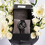 Titan Men Dual toned watch with Floral Arrangment