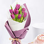 Purple Tulips and Bento Cake Combo