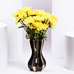 Yellow Chrysanthemums in Premium Vase