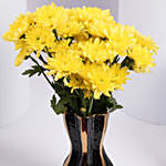 Yellow Chrysanthemums in Premium Vase