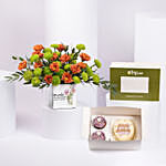 Chrysanthemum Birthday Flowers Vase With Bento Cake