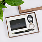 Personalised Card Holder Pen & Key Chain Gift Box