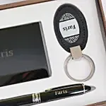 Personalised Card Holder Pen & Key Chain Gift Box