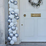 Silver and White Balloons Door Decoration