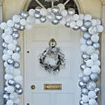 Silver and White Balloons Door Decoration