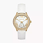 Michael Kors Sage White Leather Watch Gift Tray For Her