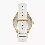 Michael Kors Sage White Leather Watch Gift Tray For Her