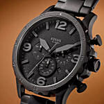 Nate Chronograph Black Stainless Steel Watch