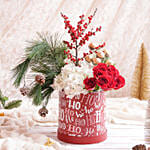 Ho Ho Ho Christmas Flowers And Rochers Box