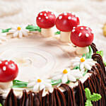 Snowy Mushroom Yule Log Cake