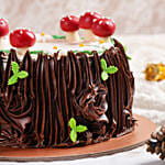 Snowy Mushroom Yule Log Cake