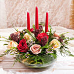 Floral Centerpiece With Candle