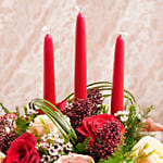 Floral Centerpiece With Candle