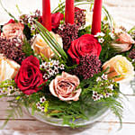 Floral Centerpiece With Candle