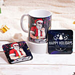 Happy Holidays Santa Mug And Coaster