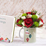 Seasons Greetings Flower Mug With Chocolate