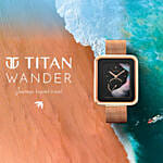 Titan Wander black Mother of pearl strap watch gift arrangment for her