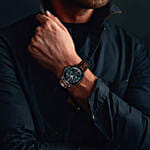 Titan Blue Dial Strap watch for men with exquisite floweral arrangment