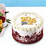 Mixed Color Roses  n New Year Cake