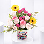 Colorful New Year Flowers Vase