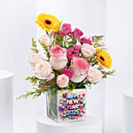 Colorful New Year Flowers Vase