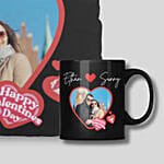 Valentine Day Black Personlized Mug And Cushion