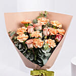 Carnation and Cappucino Rose Bouquet