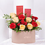 Valentines Day Roses And Chocolate Box