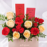 Valentines Day Roses And Chocolate Box