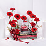 Valentines Flowers and Cake Tray