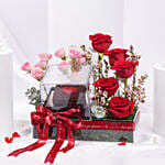 Valentines Love Cake and Roses Combo