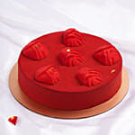 Valentines Velvet Roses Cake