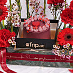 Valentines Flowers and Cake Tray